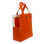 orange canvas shopping bag dog tote