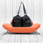 Petote luxe black quilted dog carrier